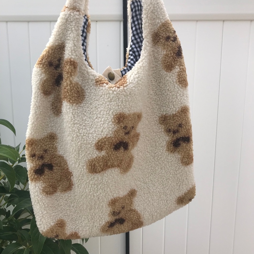 Teddy bear soft tote bag